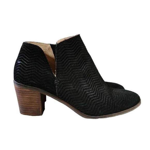 Lucky Brand Women's Black Suede Side Zip Cinder Pickla Booties Size 9.5 - Picture 3 of 9